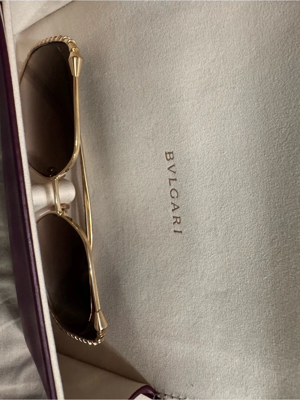 Bulgari Gold Frame Serpenti Sunglasses (BRAND NEW & NEVER WORN)